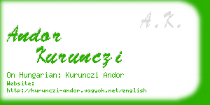 andor kurunczi business card